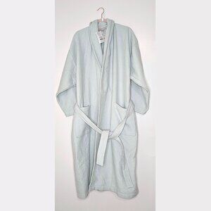 NWT!! Chortex 100% Turkish Cotton Luxury Waffle Long Robe L/XL, Duck Egg